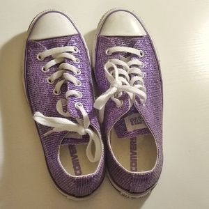Puprle sparkle converse - size 8